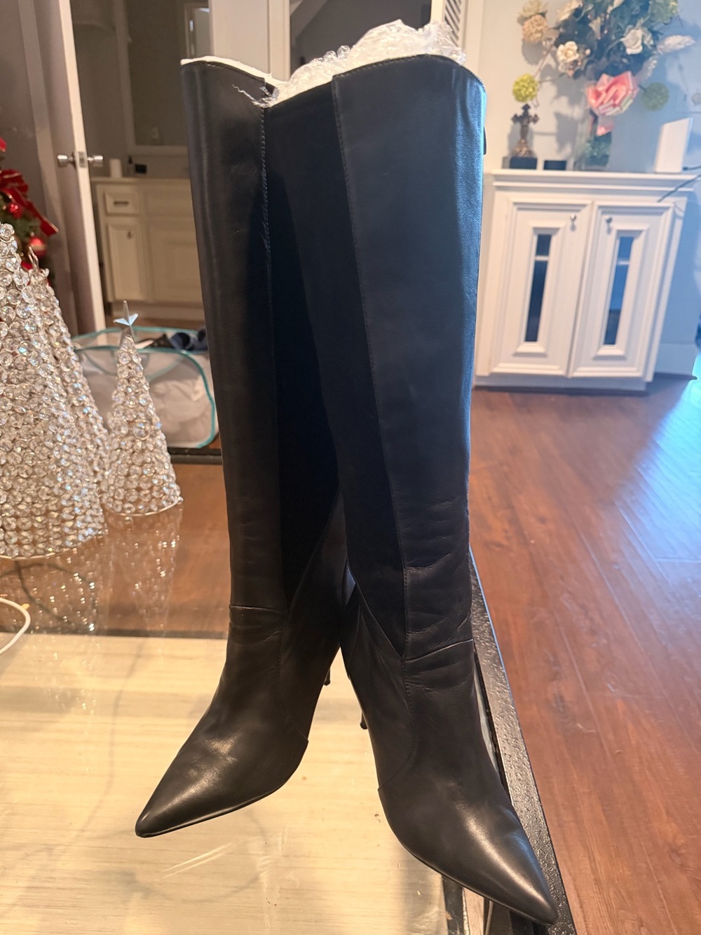 Trouve Black Over-the-Knee Pointed Toe Boots